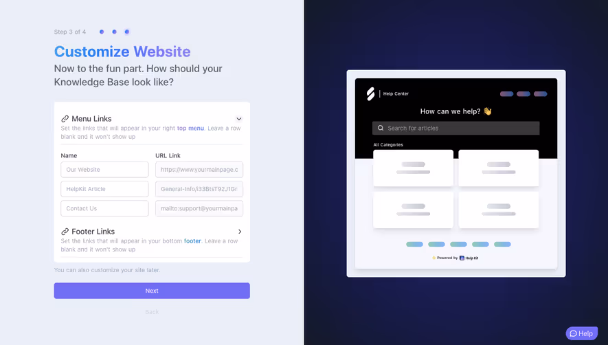 Help Kit Account Setup