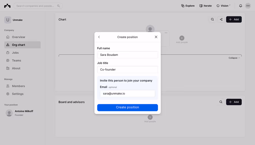 The Org Create Position