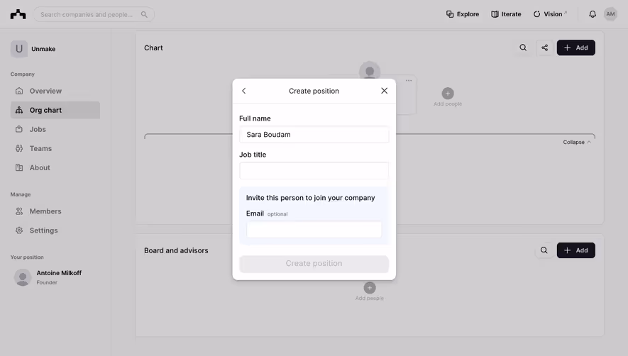 The Org Create Position