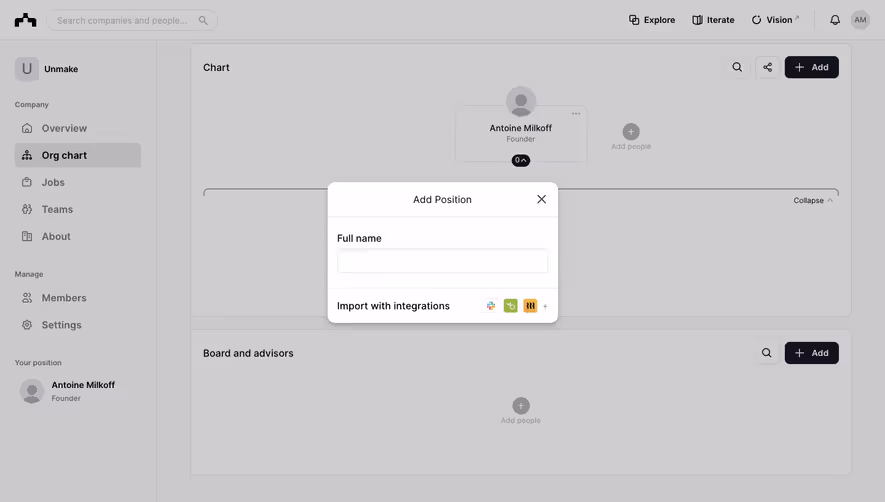 The Org Create Position