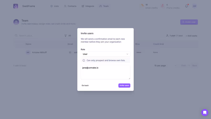 Wiza Invite Team Members