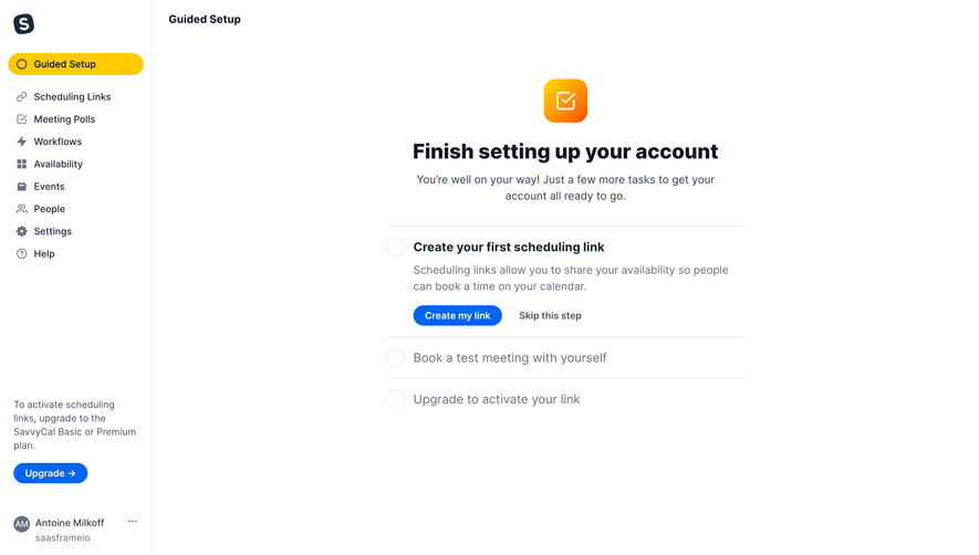SavvyCal User Onboarding