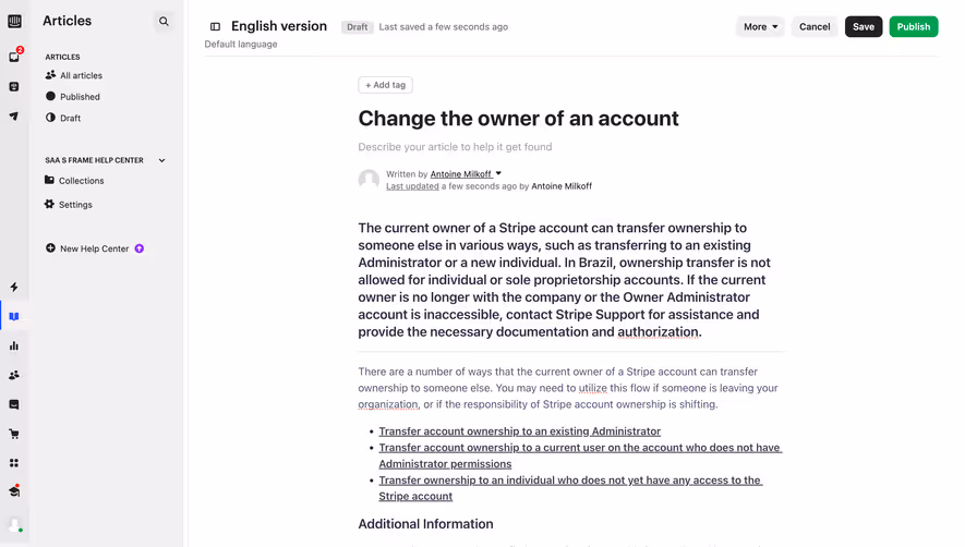 Intercom Article Editor