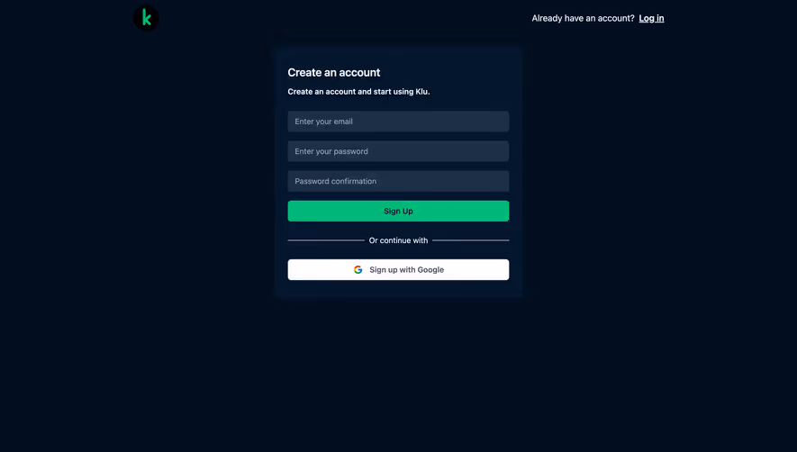 Klu Signup
