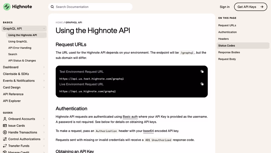 Highnote Documentation