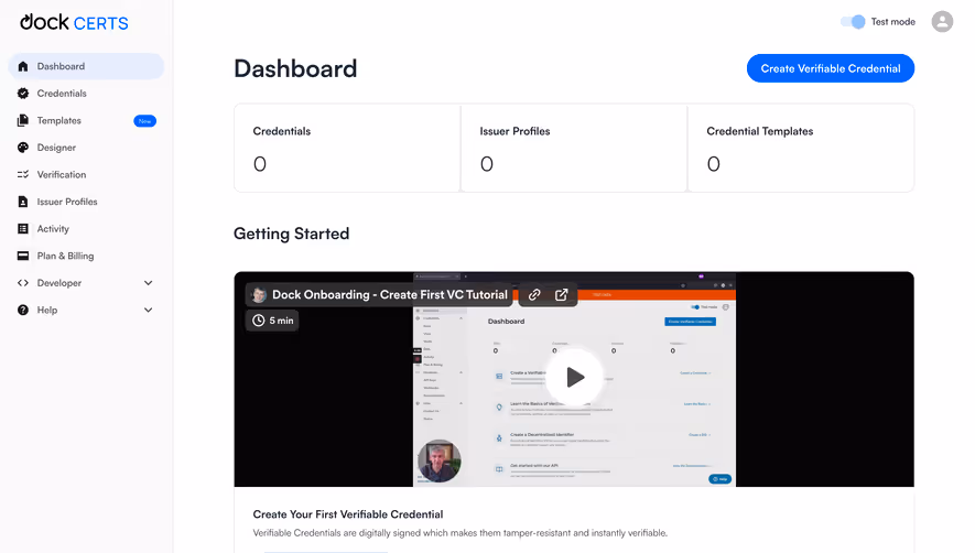 Dock Empty Dashboard