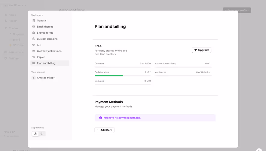 Audienceful Plan & Billing