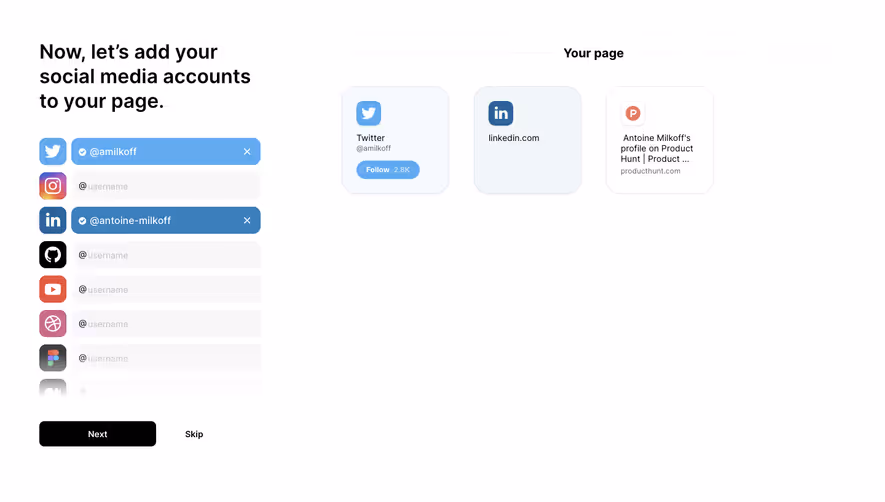 Bento Add Social Media Links