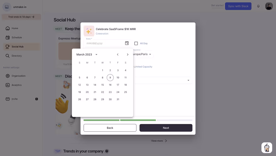 Café Create An Event