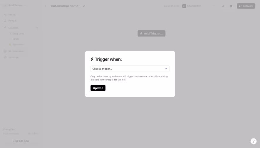 Audienceful Select Automation Trigger