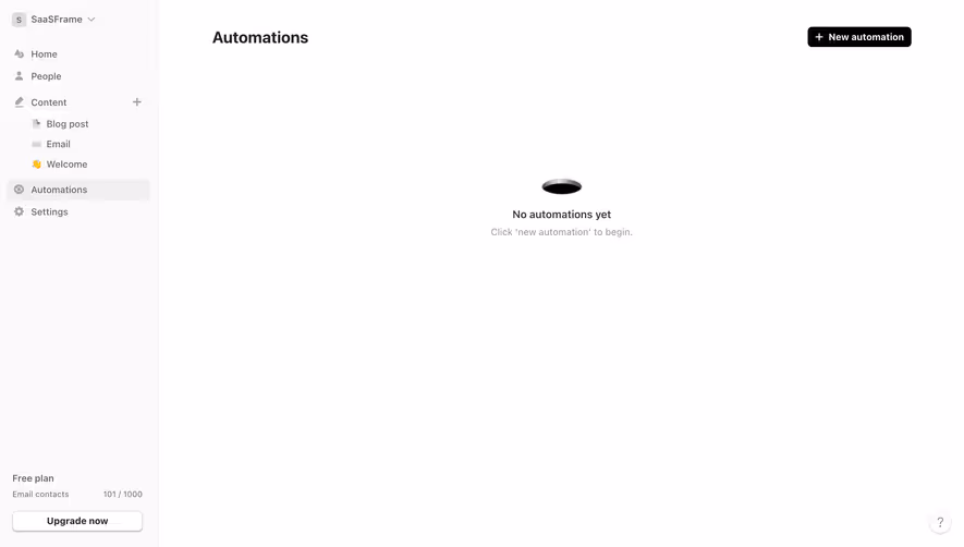 Audienceful Empty Automation Table