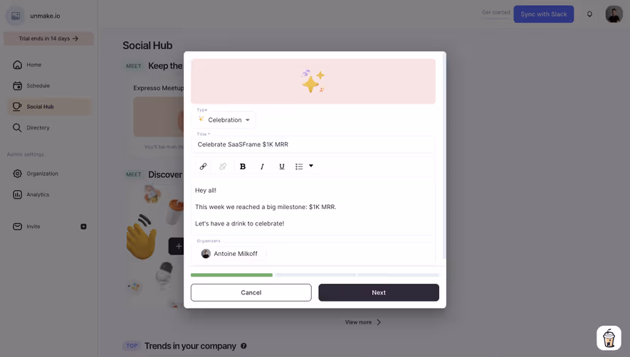 Café Create An Event