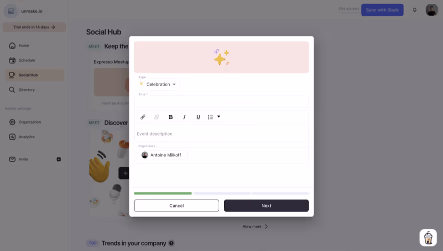 Café Create An Event