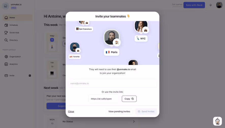 Café Invite Team Members