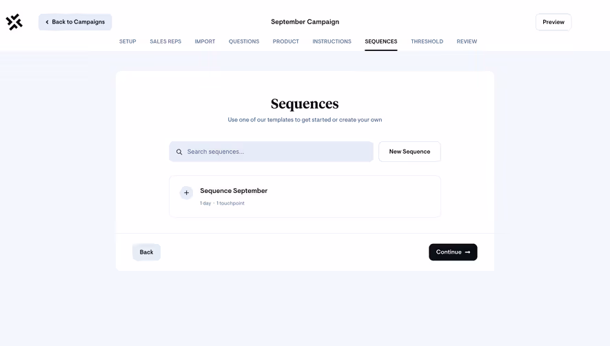 Sellx Campaign Setup