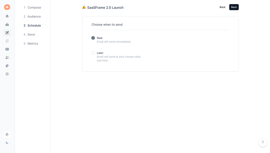 Loops Email Campaign Scheduling Settings