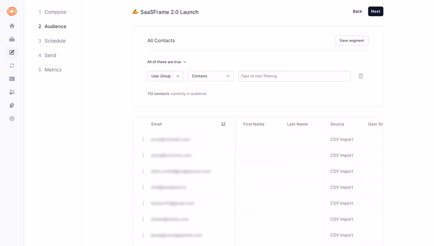 Loops Email Campaign Contact Settings