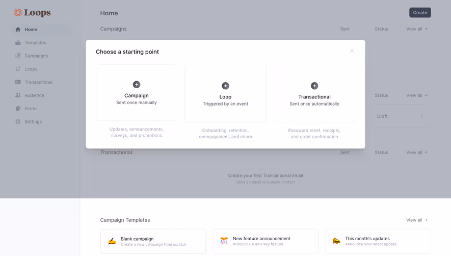 Loops Create An Email