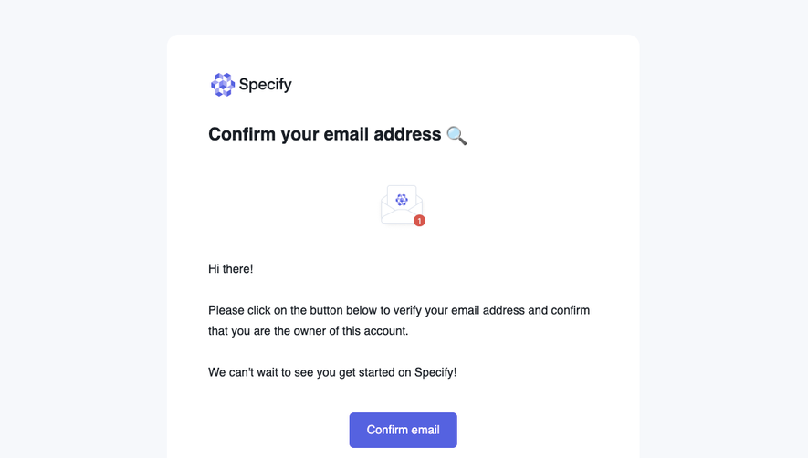 Specify Verification Email