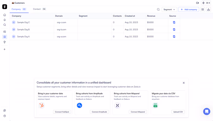 Zeda.io Import Contact CSV
