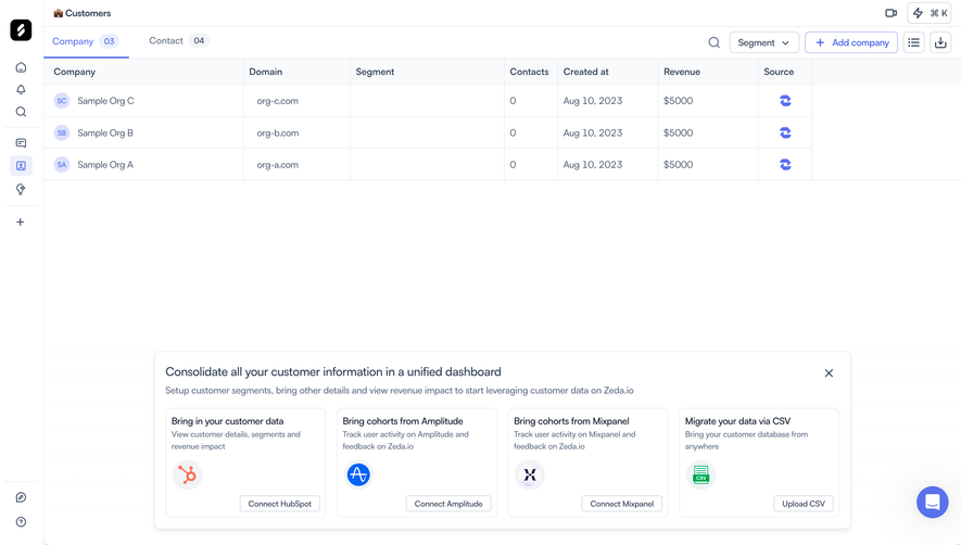 Zeda.io Import Contact CSV