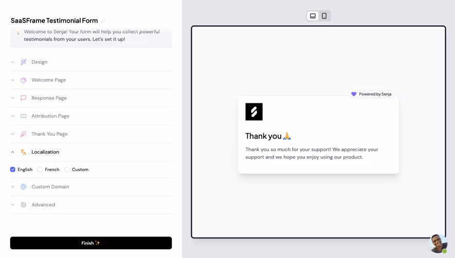 Senja User Onboarding