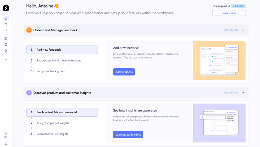 Zeda.io Welcome Screen