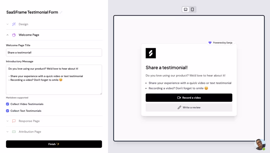 Senja User Onboarding