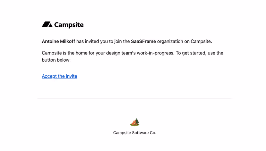 Campsite Invitation Emails