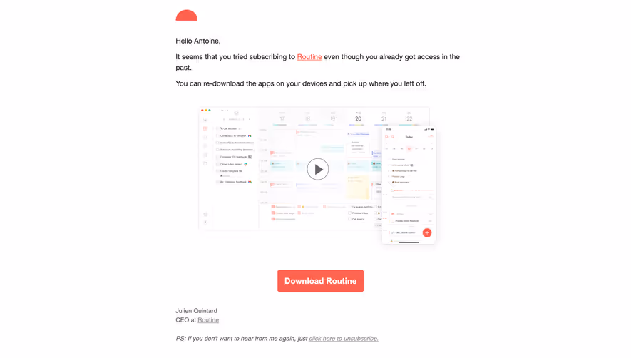 Routine Early Access Emails