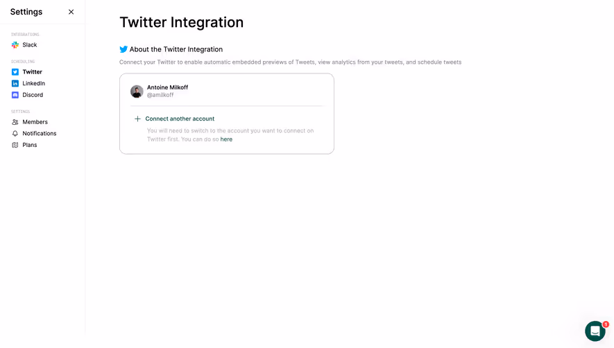 Assembly Twitter Account Connected