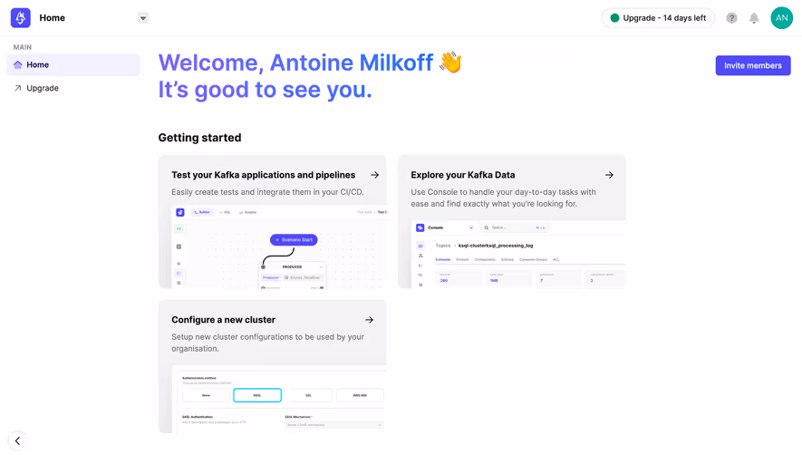 Conduktor Welcome Screen