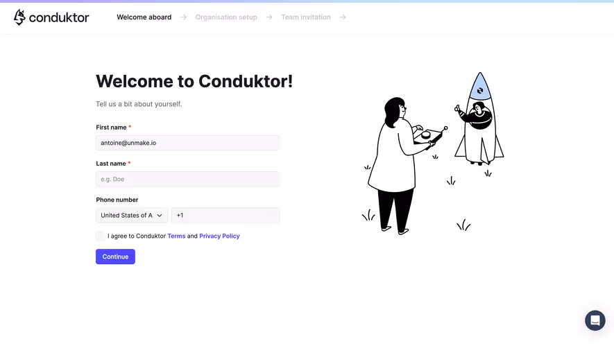 Conduktor Account Setup
