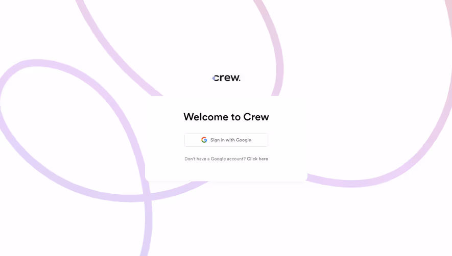 Crew Signup Page