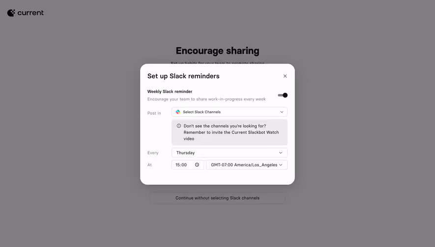 Current Account Setup