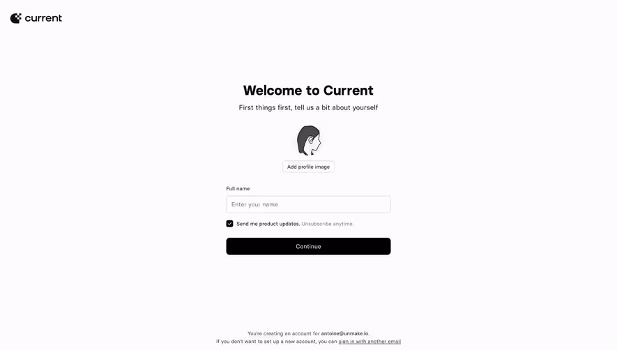 Current Profile Setup