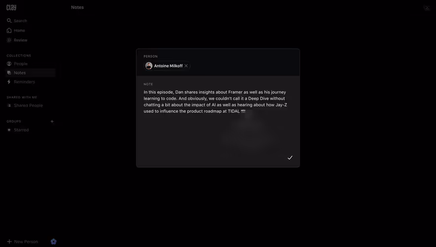 Clay Create New Note