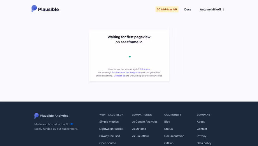 Plausible Analytics Loading Screen