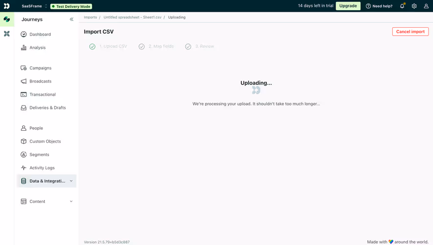 Customer.io Uploading CSV