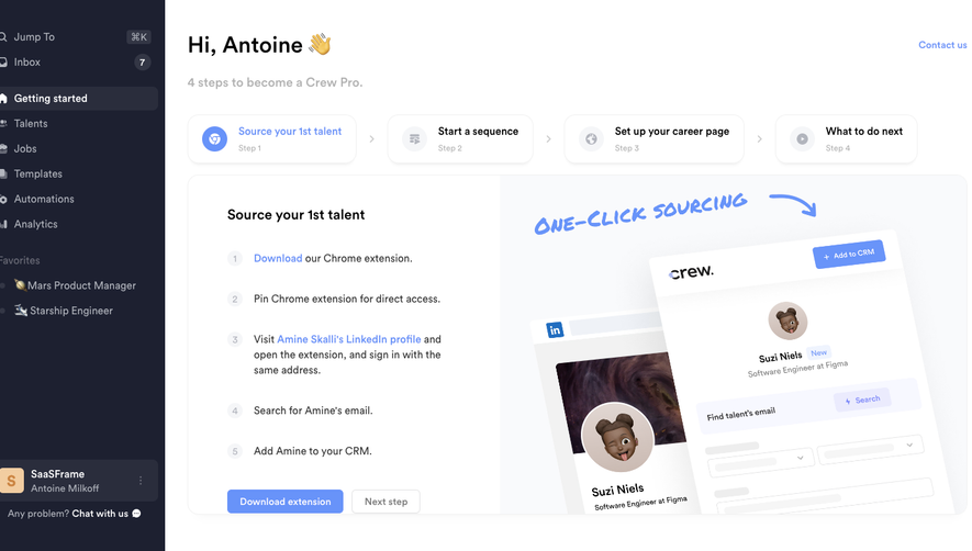 Crew User Onboarding