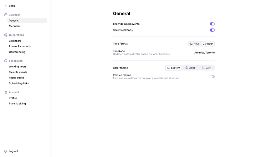 Rise General Settings