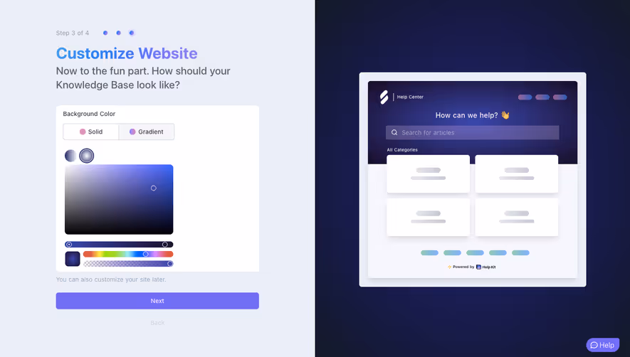 Help Kit Account Setup
