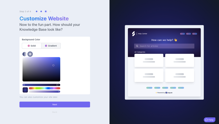 Help Kit Account Setup