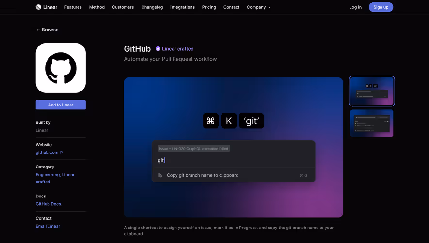 Linear Integrations Page