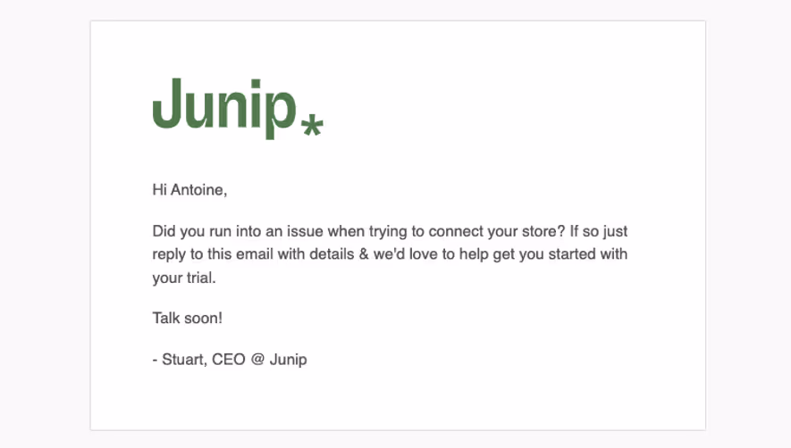Junip Activation Emails