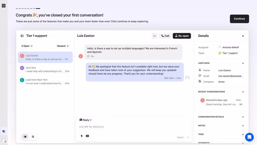 Intercom Help Desk Onboarding