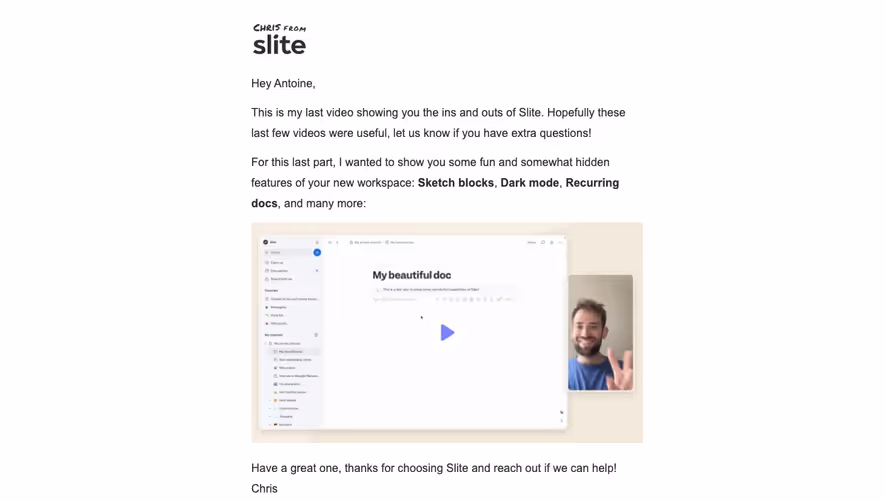 Slite Onboarding Email Flow