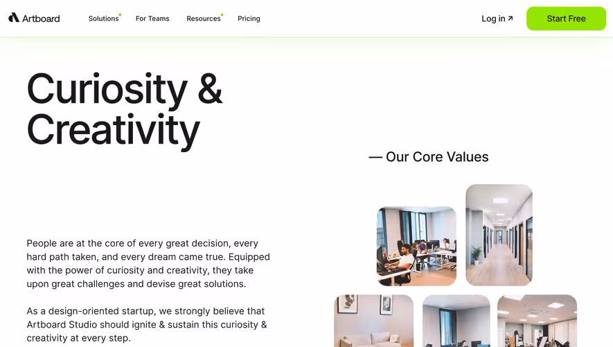 Artboard Studio About Page