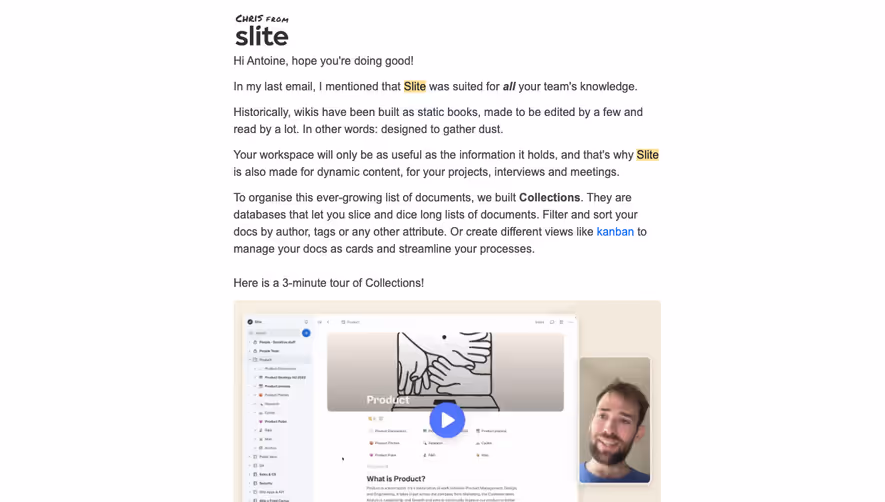 Slite Onboarding Email Flow