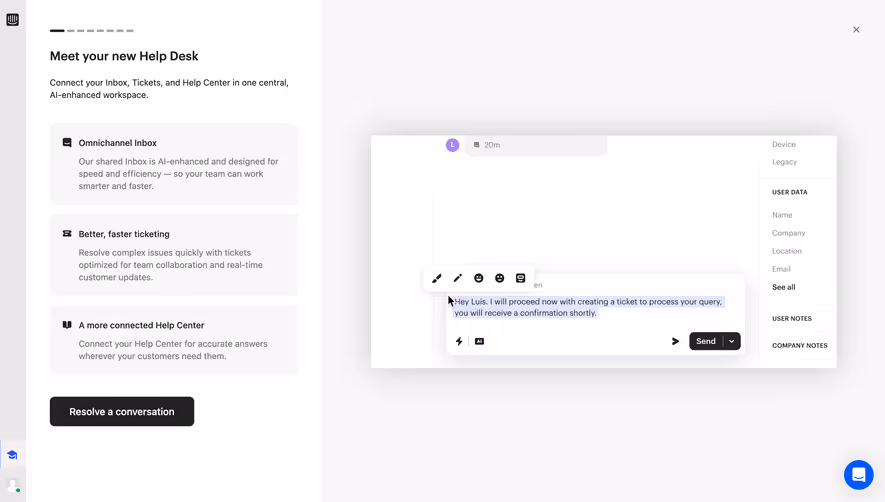 Intercom Help Desk Onboarding